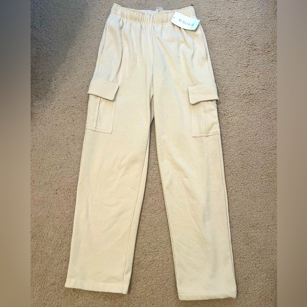 Brand new beige size medium cargo sweatpants AS Revival